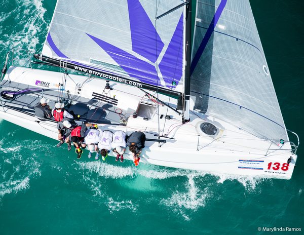 MIAMI BEACH - Professional sailors have traditionally been a rarefied breed. With the growing popularity of televised events like the America's Cup, and of spectator racing in Europe, however, Australian Barry Cuneo may be at the leading edge of a tipping point. His mission, to develop young sailors that are so good, he looses them to the competition. The current crop, pictured here keeping the boat flat and fast in heavy air, wraps up the Melges 32 World Championships on December 7th.